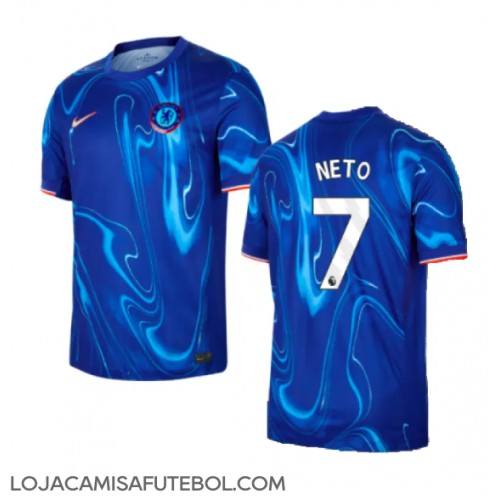 Camisa de Futebol Chelsea Pedro Neto #7 Equipamento Principal 2024-25 Manga Curta